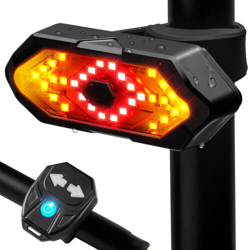 Cykelbaglygte USB genopladelig 120Lm 5 tilstande
