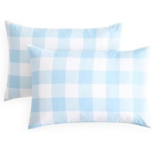 Buffalo Check Pillow Cases Set of 2, 20x26 in, Light Blue &