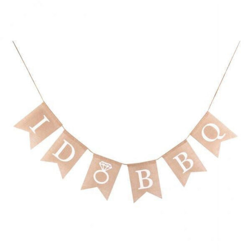 Rustic I Do BBQ Banner Set – Jute Burlap, 2 Pack