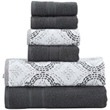 Capri 6-teiliges Wendehandtuch-Set aus Jacquard – 100 % gekämmt
