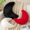 Almofada Lua – Almofada decorativa macia em imitação de pele de coelho, em formato de lua, para sofá, quarto e sala de estar. 3