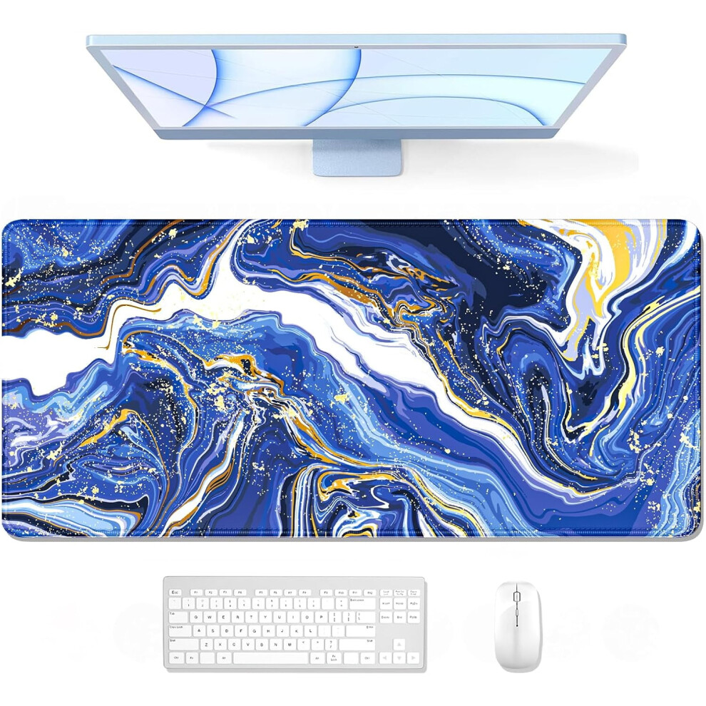Xxl Gaming Mouse Pad Navy Marble 35.4X15.7 Inch 9193271390978