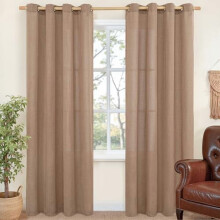 Linen Grommet Curtains 52x68 in, Set of 2