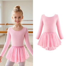 Long Sleeve Ballet Dress with Tutu Skirt for Girls