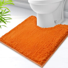 U-Shaped Chenille Toilet Rug 20 x 20 in Orange
