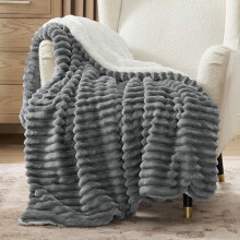Sherpa Throw Blanket 50x60 in Dark Grey