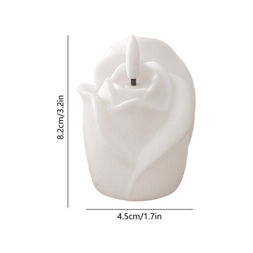 Rose LED flammeløs stearinlyslampe hvid 7,6 cm 1