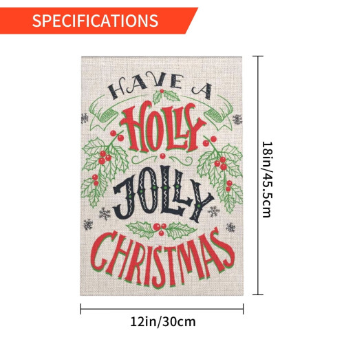 Σημαία Χριστουγεννιάτικου Κήπου Holly Jolly Κάθετη Διπλής Όψης για Διακοσμήσεις 2