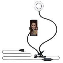 Selfie Ring Light with Phone Holder Clip- Selfie Light Adjustable Flexible Desk Ring Lamp for Live Streaming
