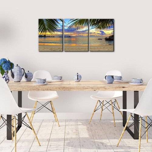 3-Piece Tropical Sunset Canvas Wall Art Set 1