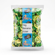 1kg Walkers Banana Eclair Toffee - Individually Wrapped Chewy Sweets Bulk Bag
