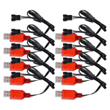 Ładowarka USB z Wtyczką SM-4P 7,4 V 500 MA do DE36W, DE65, HM202, EC08, EC16, Kabel do Ładowania Akumulatorów Zabawek Zdalnie Sterowanych (10 Szt)
