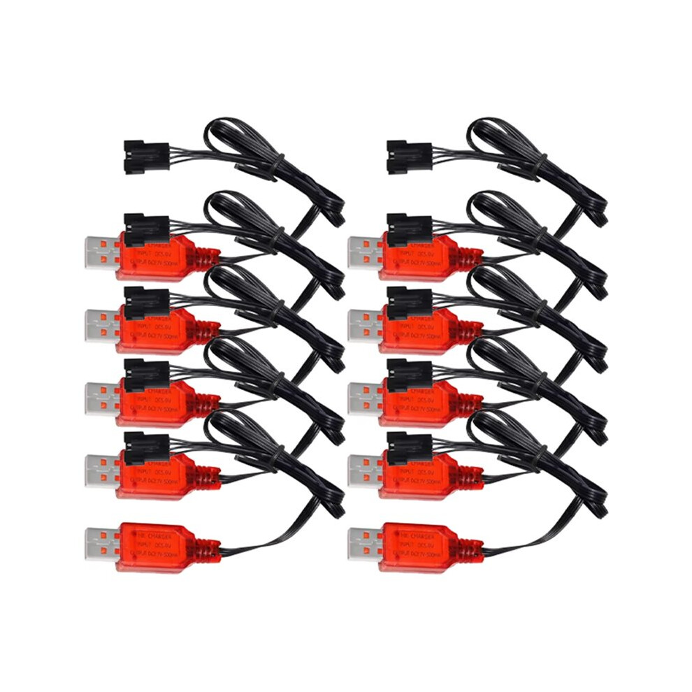 7.4V 500Ma Sm-4P Plug Usb Charger For De36w, De65, Hm202, Ec08, Ec16 Rc Car Toy Battery Charger Cable 10Pcs 4712109694658