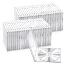 50 CD-Hüllen Aus Kunststoff Zur Aufbewahrung Von CDs, Standard-Einzel-CD-Hüllen, Transparente Hüllen, DVD-Hüllen, Ersatzhüllen