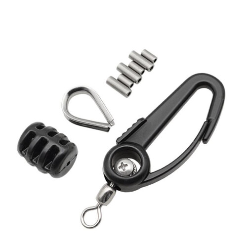 Downrigger Cable Terminator Kit, Complete Set with Swivel Snaps, Thimble, Soft Stop Bumper & Crimp Sleeves
