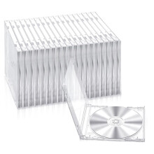 20 Unidades de Estuches para CD de 10,4 mm, Estuches Individuales Transparentes Estándar para CD, Carcasas de DVD, Protección de Repuesto