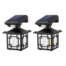 2PCS Solar Wall Lanterns Outdoor Waterproof 200LM Motion Sensor Wall Lights Fence Light with 3Modes Exterior Wall Light