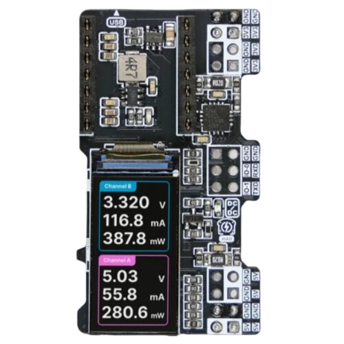 For XIAO PowerBread Breadboard Power Supply Meter for XIAO Development Boards Color LCD Display