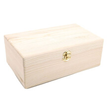Aufbewahrungsbox Aus Naturholz mit Deckel, Goldenem Schloss, Postkarten-Organizer, Handgefertigtes Schmuckkästchen Aus Holz