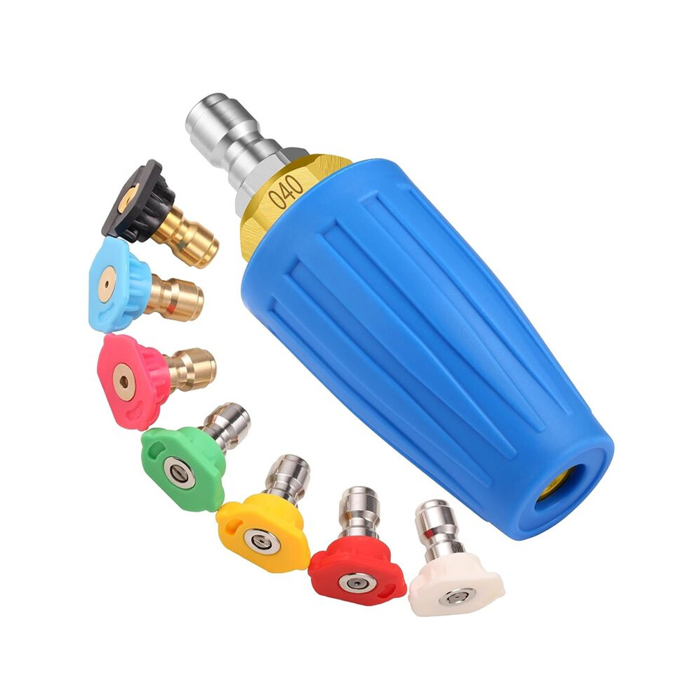 4000 Psi Turbo Nozzle Pressure Washer Kit With 7 Tips, 1/4Inch Quick Connect - Ideal For Car, Concrete, Brick Cleaning 4712629705025
