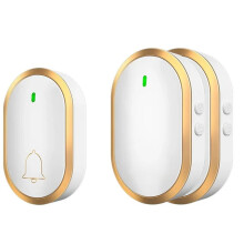 Campanello Senza Fili Impermeabile con 1 Pulsante e 2 Ricevitori, Portata Intelligente, Campanello per Casa, Telecamera, Spina UE