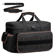 17''Large Capacity Tool Bag 20 Pockets Portable Tool Kit with Shoulder Strap Wide Mouth Tool Bag for Electrician