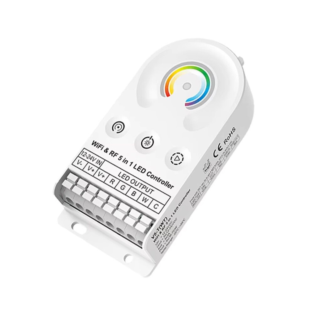 V5-T Dc12v 24V 5-In-1 Cv Led Controller 5Chx3a Cct Rgb Rgbw Rgbcct Led Strip Dimmer Touch (Wt) 6031577645039
