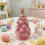 Pink LED Christmas Tree Night Light Ceramic Bunny Resin 5