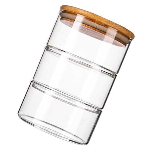 Glas-Vorbereitungsschüsseln mit Deckel, stapelbar, 3er-Set 2