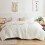 White Queen Duvet Cover Set Boho Tufted Microfiber 3 Piece 2