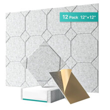 12Er-Pack Akustikplatten, Selbstklebend, Schalldichte Wandplatten, Schalldichte Platten für Tür, Decke, Home Office, C