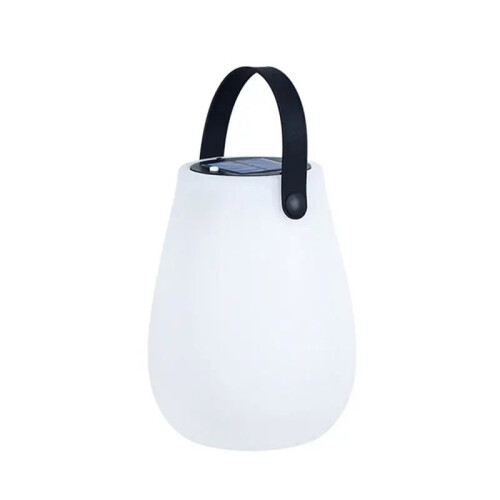 Solar Powered Outdoor Camping LED Tabletop Lantern Battery Cordless PE Table Lamp with Silicone Handle Light