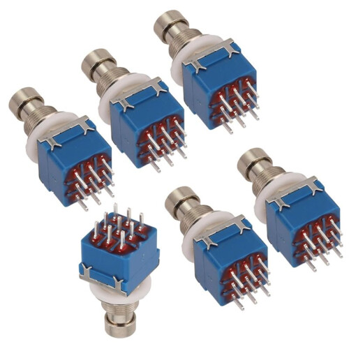 6PCS Guitar Effect Pedal  3PDT Foot  PCB Button - Latching 9 Pins True Bypass