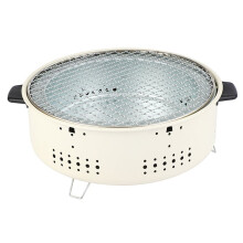 Draagbare Barbecuegrill, Koreaanse Houtskoolbrander, Roestvrijstalen Barbecue met Ronde Antiaanbaklaag, Ideaal voor Kamperen