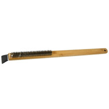 Kitchen Pizza Oven Copper Brush Wood Handle Bristle Brass Grill Cleaning Small Brush for Oven Cleaner