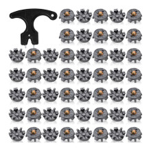 50 Golfspikes, Ersatzspikes mit Spikeschlüssel, Metallgewindeschraube, 6 mm Weiche Stifte