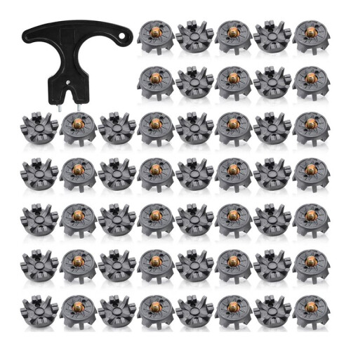 50Piece  Spikes,  Cleats Replacement with Cleat Spanner, Metal Thread Screw 6 mm Soft Pins Stud