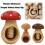Nutcracker mushroom-shaped walnut tool wooden adjustable 5