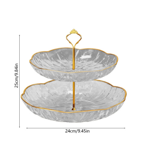 Two-Tier Fruit & Snack Platter with Stable Base – Modern Double-Layer Serving Stand for Guests, Compatible with All Kitchen Counters 2