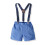 Ensemble garçon haut à manches courtes fleuri et short à bretelles taille 6