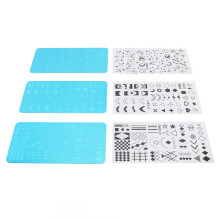 Edelstahl-Nagelstempel-Set mit blauer Folie & Musterplatten