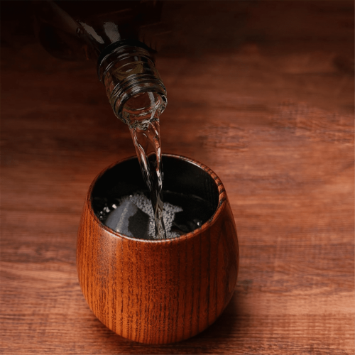 Conjunto de 2 copos de uísque de madeira carbonizada 1