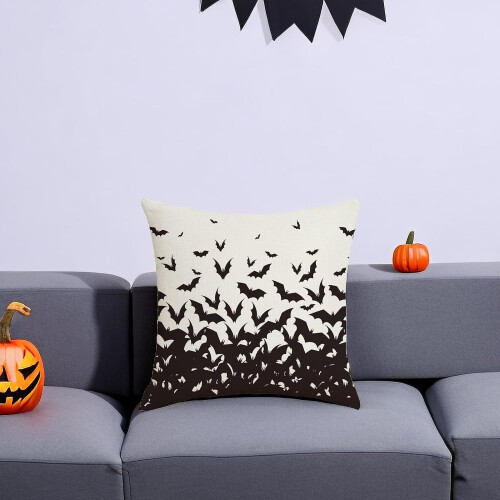 Halloween örngott 18x18 Fladdermössdesign Set med 2 1
