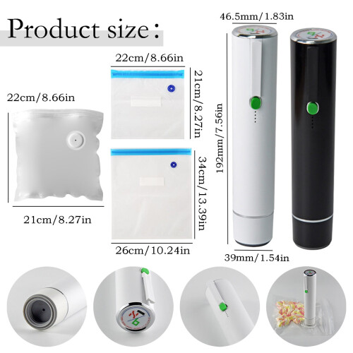 Compact Vacuum Sealer with 30 Reusable Bags 2