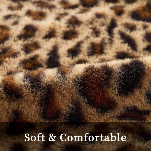 Housse de coussin de corps avec fermeture éclair, motif léopard marron 2
