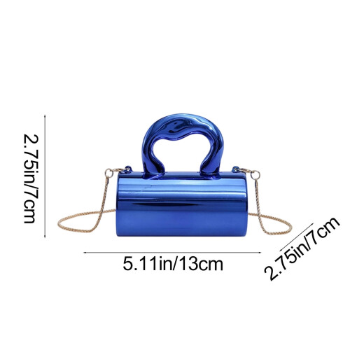 Bolsa de mão feminina prateada em acrílico 2