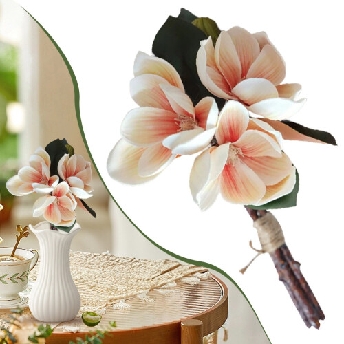 Steli di magnolia artificiale effetto "tocco reale" (10 pezzi in 1) 2