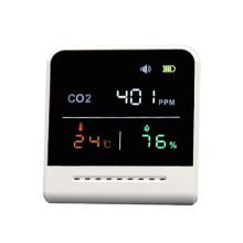 USB-Laddning Koldioxid Luftkvalitetsdetektor Temperatur Fuktighet Miljöövervakning CO2-Gaskoncentration NDIR