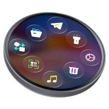 Digital Badge Dynamic Electronic Display Outdoors Pendant Fashionable Electronic Badge Digital Show Screen Grey