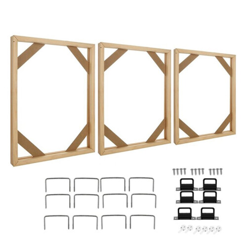 Kit de 3 Châssis en Bois pour Toiles à Monter Soi-Même : Châssis Robustes et Faciles à Assembler. 1